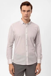 Manşetli Slim Kalıp Armürlü Gömlek thumbnail 6