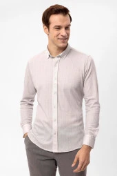 Manşetli Slim Kalıp Armürlü Gömlek thumbnail 8