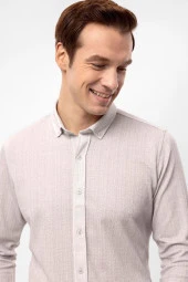 Manşetli Slim Kalıp Armürlü Gömlek thumbnail 9