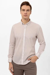 Manşetli Slim Kalıp Armürlü Gömlek thumbnail 11