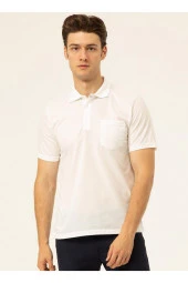 Polo Yaka Baskılı Beyaz Erkek T-shirt Ts1014000263 - 2