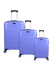 Bagacar Ultra Hafif Kırılmaz Silikon 3lü Set Valiz Lila+ETİKET HEDİYELİ! - 1