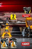 Germany Seri PRO Kaymaz Başlı Sarsılmaz Plastik Korumalı 2 Ton Kriko Standı Araç Altı Sehpa (1 ADET) thumbnail 2