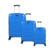 Bagacar Ultra Hafif Kırılmaz Silikon 3lü Set Valiz Mavi+ETİKET HEDİYELİ! thumbnail 1