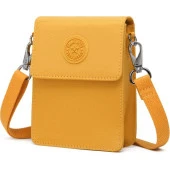 Smart Bags Küçük Telefonluk Kadın Çantası Krinkıl Kumaş 3173 Hardal - 2