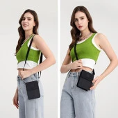 Smart Bags Küçük Telefonluk Kadın Çantası Krinkıl Kumaş 3173 Hardal - 3