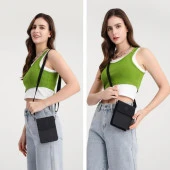 Smart Bags Küçük Telefonluk Kadın Çantası Krinkıl Kumaş 3173 Siyah - 2