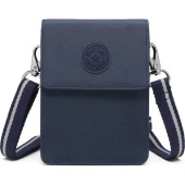 Smart Bags Küçük Telefonluk Kadın Çantası Krinkıl Kumaş 3173 Lacivert - 1