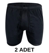 2 Adet Erkek % 100 Pamuk Arjantin Penye Boxer Siyah (65 Kilo-115 Kilo) - 1