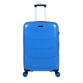 Bagacar Ultra Hafif Kırılmaz Silikon Kabin Boy Valiz Mavi+ETİKET HEDİYELİ! - 1