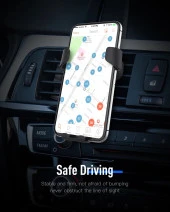Klima Izgarasına Takılan Araç Telefon Tutucu Tek Elle Kullanım Araba Oto Telefon Standı - 8