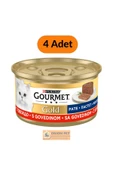 Purina Gourmet Gold Kıyılmış Sığır Etli Yaş Kedi Maması 4 Adet (4X85 GR) - 1