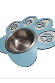 Patili Kedi Mama kabı Kedi Su Kabı Küçük ırk köpek mama ve su kabı Mavi 24x25cm - 3