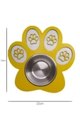 Kor Patili Kedi Mama Kabı Kedi Su Kabı Küçük Irk Köpek Mama Ve Su Kabı Sarı 24x25cm thumbnail 2