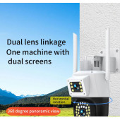Çift Kameralı Alarmlı Polis Çakarlı Suya dayanıklı 5 Megapixel Güvenlik Kamerası - 1