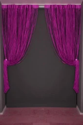 İP  MODEL FUŞYA RENK HAZIR İP PERDE 300*240 - 7