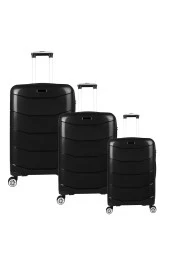 Bagacar Ultra Hafif Kırılmaz Silikon 3lü Set Valiz Siyah+ETİKET HEDİYELİ! - 1