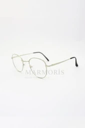 MARMORİS Silver Metal Çerçeveli Mavi Işık Engelleyici Oval Gözlük MAR-0053-1 - 3