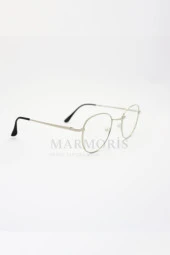 MARMORİS Silver Metal Çerçeveli Mavi Işık Engelleyici Oval Gözlük MAR-0053-1 - 4