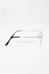 MARMORİS Silver Metal Çerçeveli Mavi Işık Engelleyici Oval Gözlük MAR-0053-1 - 5