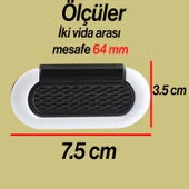 Midas Kulp Mobilya Mutfak Dolabı Çekmece Dolap Kulpları Kapak Kulpu Kulbu Siyah Beyaz 64 mm Metal thumbnail 7