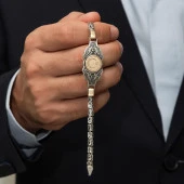 Ayyıldız Desenli Kral Zincirli 925 Ayar Gümüş Erkek Bileklik Künye - 4