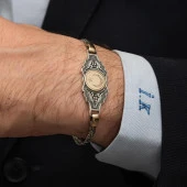 Ayyıldız Desenli Kral Zincirli 925 Ayar Gümüş Erkek Bileklik Künye - 5