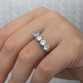 Kraliçe Taçı Gümüş Beştaş Yüzük thumbnail 4