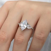 Damla Kesim Zirkon Taşlı Gümüş Tria Yüzük thumbnail 1