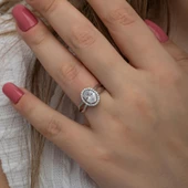 Oval Yeni Tasarım Gümüş Tektaş Yüzük thumbnail 7