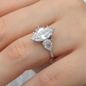 Damla Kesim Zirkon Taşlı Gümüş Tria Yüzük thumbnail 6