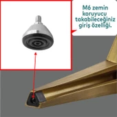 Beyaz Eşya Raf Mobilya Bingo Rotil Ayakları M6 Civatalı 6 Mm Metal Profil Ayağı 2.5 Cm (4 ADET) thumbnail 7