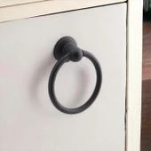 Halka Düğme Sarkaç Siyah Kulp Mobilya Mutfak Dolabı Çekmece Dolap Kulpları Kapak Kulpu Kulb Metal thumbnail 2