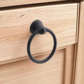 Halka Düğme Sarkaç Siyah Kulp Mobilya Mutfak Dolabı Çekmece Dolap Kulpları Kapak Kulpu Kulb Metal thumbnail 4