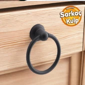 Halka Düğme Sarkaç Siyah Kulp Mobilya Mutfak Dolabı Çekmece Dolap Kulpları Kapak Kulpu Kulb Metal thumbnail 1