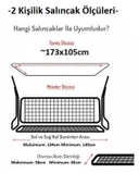 Mandaş Süngerli 2 Kişilik Salıncak Minder Seti (Pamuklu Kumaş)-Lacivert - 2