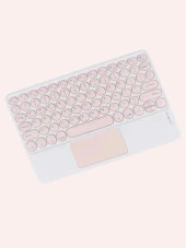 Wenn Tab 8" Uyumlu Kablosuz Bluetooth Şarj Edilebilir Mini Q TouchPad'li Klavye thumbnail 3