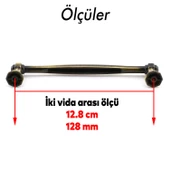Sütun Eskitme Antik Sarı 128 mm Metal Mobilya Mutfak Çekmece Dolap Dolabı Kulpu Kulbu Kulpları - 6