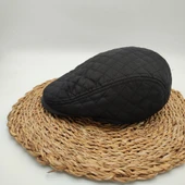 Kare Dikişli Erkek Kasket Siyah Renk - 11