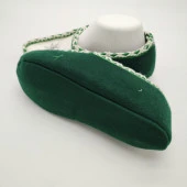 Çift Renk Örme Dikişli Desenli Kadın Patik Yeşil renk - 5