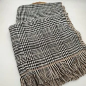 Çift Taraflı Kadın Şal Kahve Renk - 5