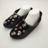 Kalp İşlemeli Kadın Patik Siyah Renk - 7