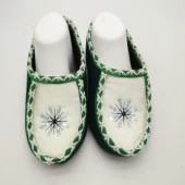 Çift Renk Örme Dikişli Desenli Kadın Patik Yeşil renk - 8