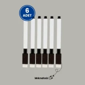 6'lı Siyah Renk Tahta Kalemi Seti, Statik Akıllı Kağıt Kalemi, Beyaz Yazı Tahtası Kalemi thumbnail 1