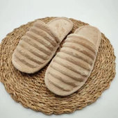 Çizgili Model Pofuduk Kadın Terlik Kahve Renk - 12