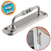 Çekme Kolu Kapı Tutma KulbuSaclı El Tutamagı 14,5 cm Krom Metal Kulp Kapı Tutamağı - 1