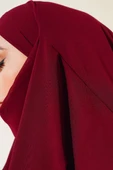 Şifon Sufle Hazır Şal Bordo thumbnail 4
