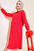 Uzun Model Klasik Yaka Tunik Kırmızı thumbnail 1