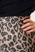 Bel Lastikli Leopar Desenli Saten Etek Vizon thumbnail 4