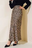 Bel Lastikli Leopar Desenli Saten Etek Vizon thumbnail 1